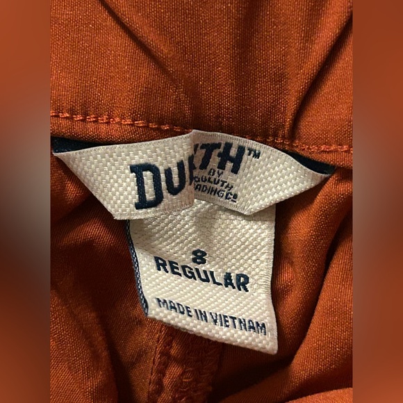 Duluth Trading Dry on the Fly overalls women's Size 8 Burnt Orange - Picture 7 of 9